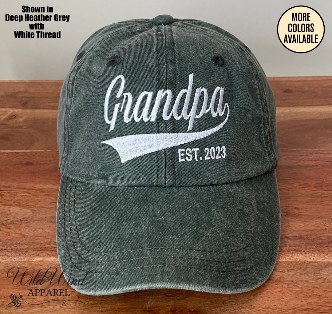 Grandpa Hat With Custom Year Est Embroidered Hat - Etsy | Etsy (US)