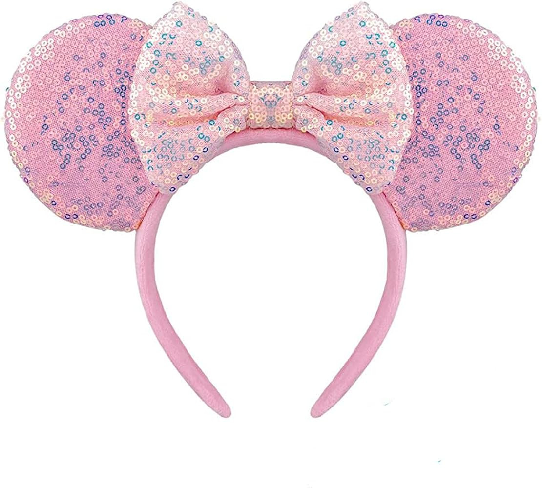 Mouse Ears Headbands with Bow Minnie Ears Cosplay Costume Hair Accessories for Women Birthday Par... | Amazon (US)