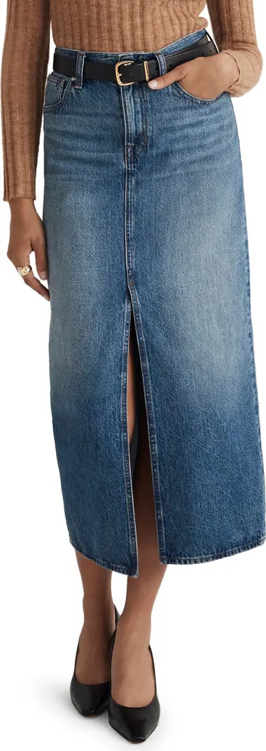 Mid Rise Denim Maxi Skirt | Nordstrom