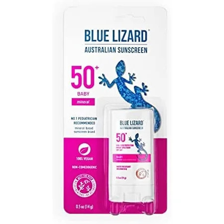 BLUE LIZARD Mineral Sunscreen Stick with Zinc Oxide SPF 50+ Water Resistant UVAUVB Protection Easy t | Walmart (US)