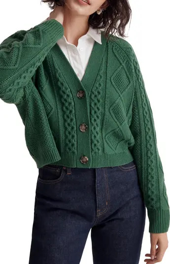 A modern update to the cable-knit classic, this cardigan sweater has a boxy, cropped fit. | Nordstrom