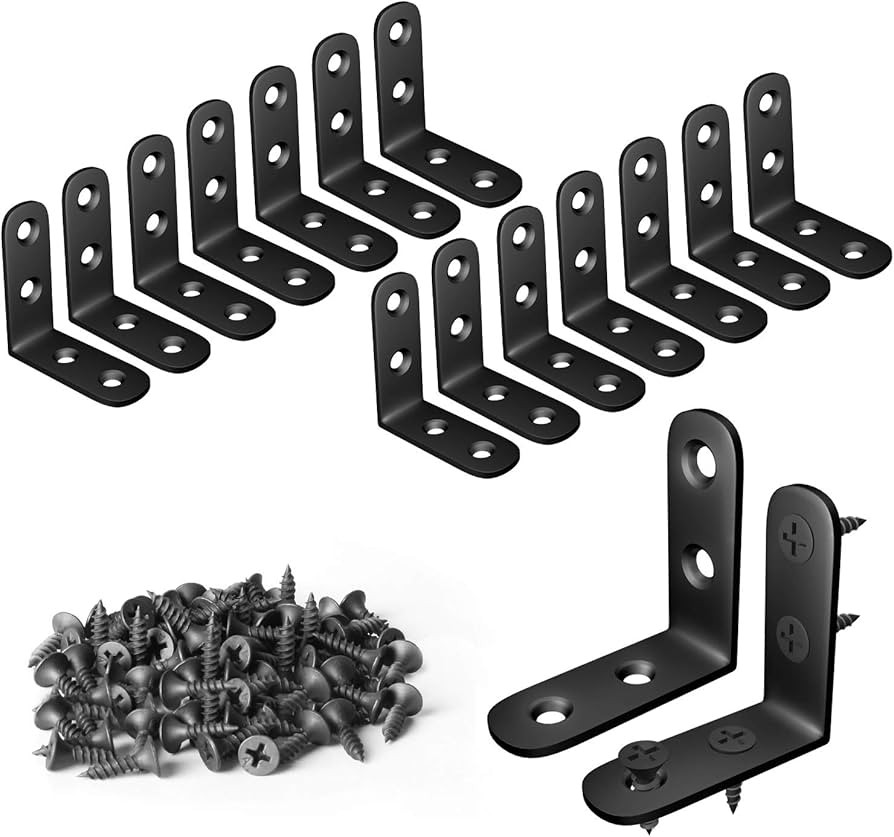 Blingstar L Bracket Stainless Steel Corner Brace 16 Pcs 1.57x1.57 Inch Joint Right Angle Bracket ... | Amazon (US)