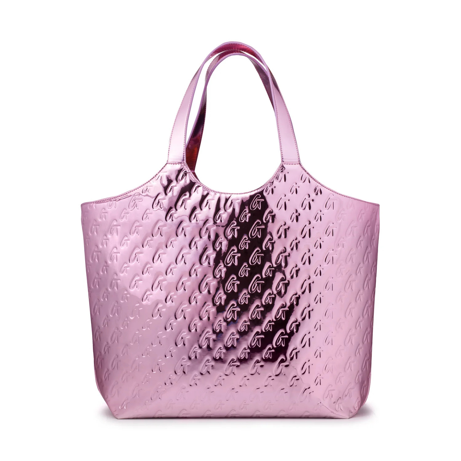METALLIC MONOGRAM MAXI TOTE - METALLIC PINK | Glam-Aholic Lifestyle