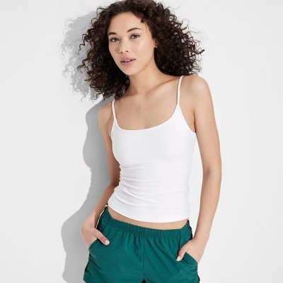 Women's ButterBliss Cami - Wild Fable™ White XXS: Recycled Polyester & Spandex, Adjustable Strap, Scoopneck, Pullover Style | Target