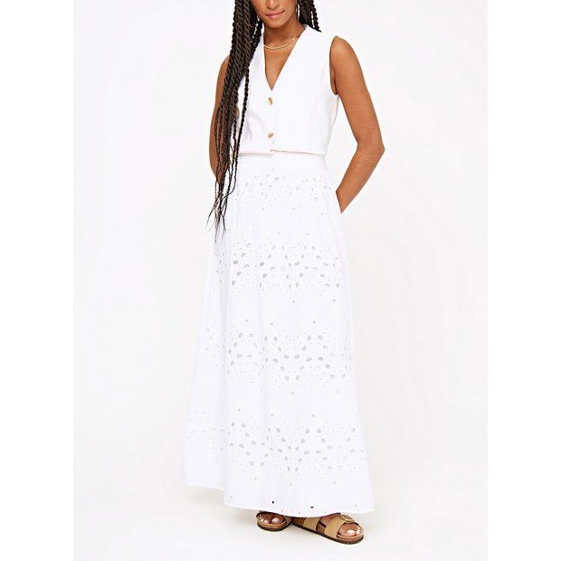 Buy White Broderie Full Maxi Skirt 20R | Skirts | Tu | Tu Clothing