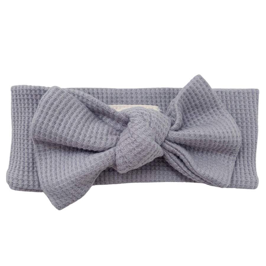 Organic Waffle Knot Bow, Silver | SpearmintLOVE
