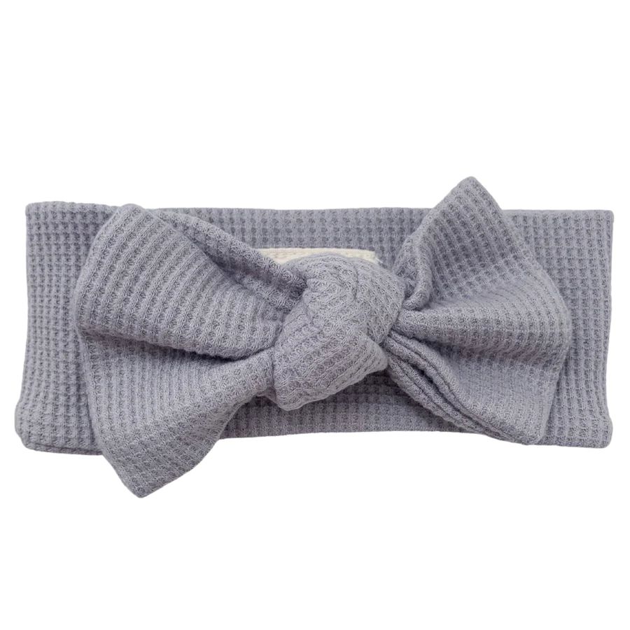 Organic Waffle Knot Bow, Silver | SpearmintLOVE