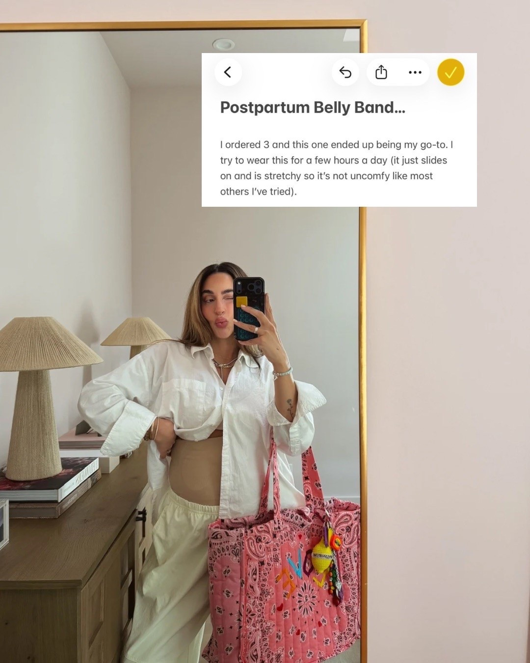 Postpartum Belly Band…  

I ordered 3 and this one ended up being my go-to. I try to wear this for a few hours a day (it just slides on and is stretchy so it’s not uncomfy like most others I’ve tried).