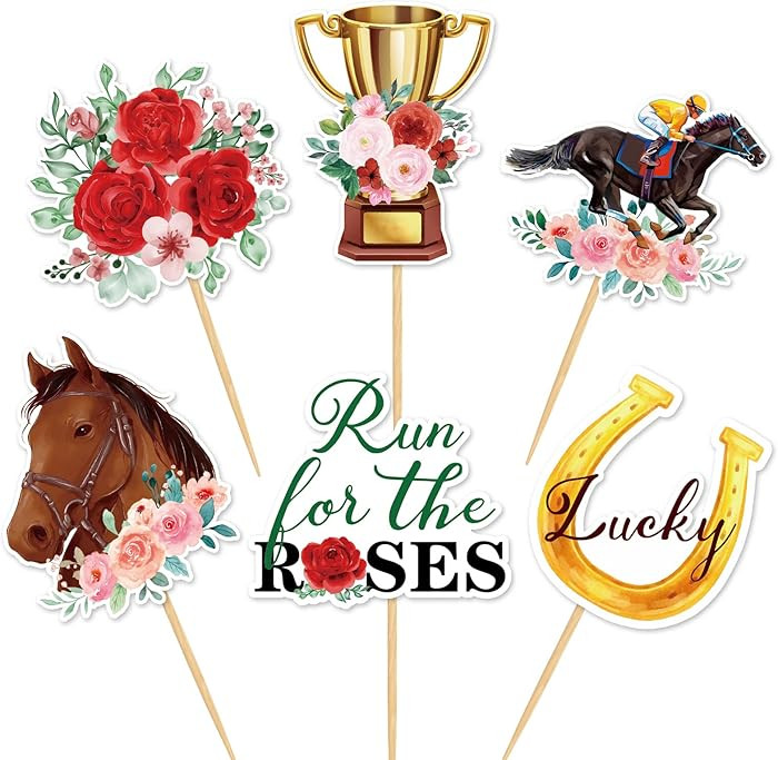 144PCS Kentucky Horse Derby Cupcake Toppers Toothpicks – Horse Race Cocktail Appetizer Cake Dec... | Amazon (US)