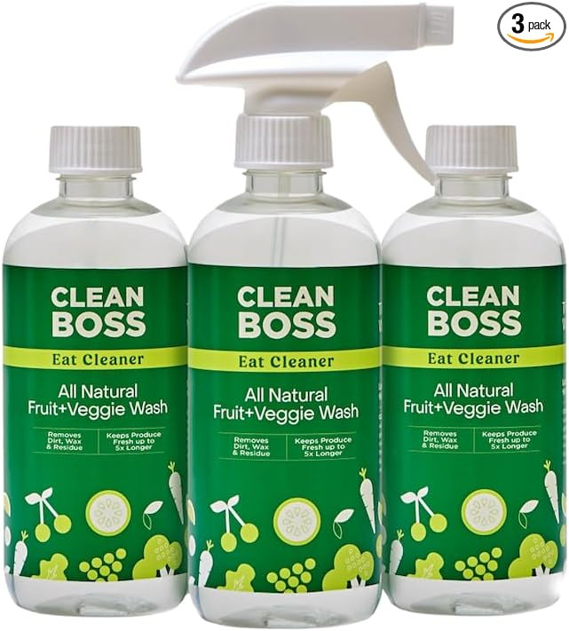 CleanBoss - Eat Cleaner, 12 oz (3 Pack) with one Trigger - Keeps Produce Fresh, Vegan, Gluten Fre... | Amazon (US)