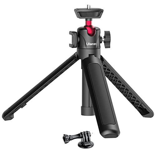 MT-16 Extendable Mini Camera Tripod, 4 Levels Adjustment 360° Ball Head Cold Shoe Lightweight Portable Vlog Travel Selfie Stick Handle Grip Desktop Webcam Tripod for DSLR Action Camera | Amazon (US)