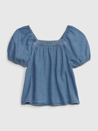 Toddler Puff Sleeve Denim Top with Washwell | Gap (US)