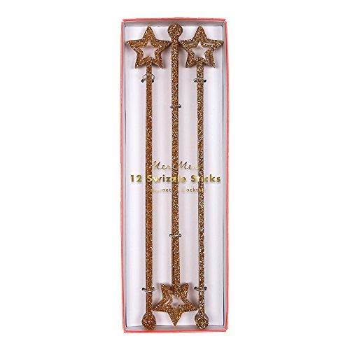 Meri Meri Gold Acrylic Star Swizzle Sticks | Amazon (US)