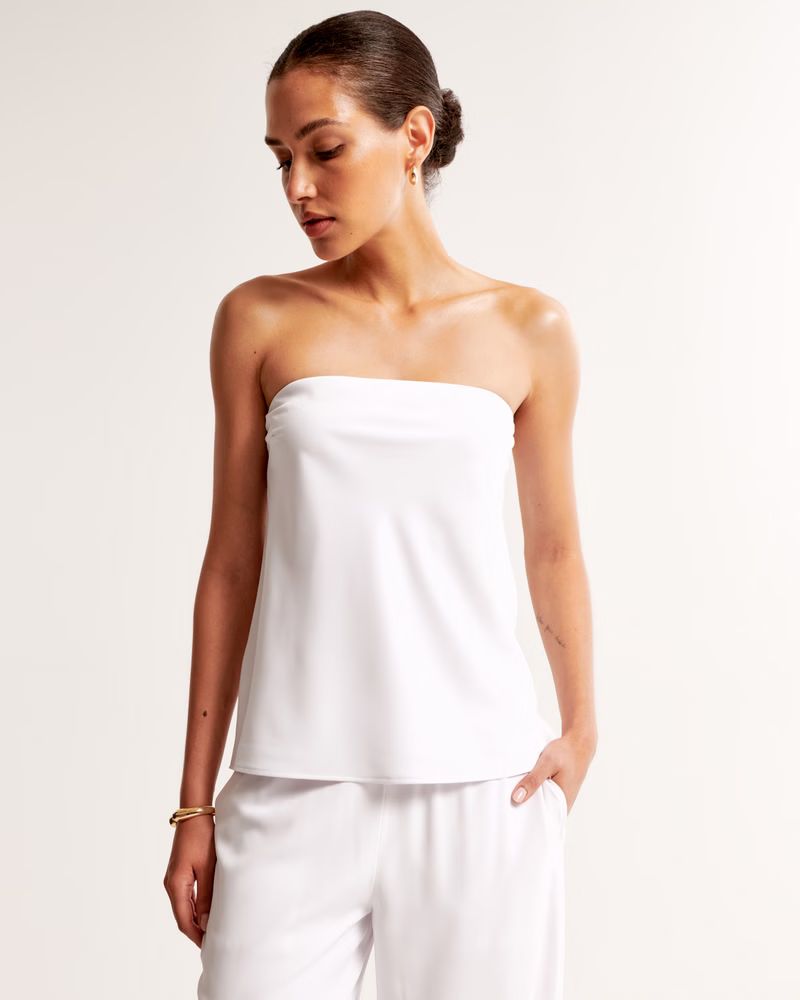 Strapless Satin Set Top | Abercrombie & Fitch (US)