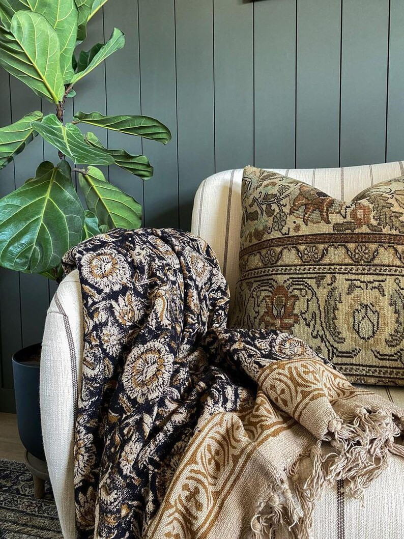 Handmade Throw Handblock Print Throw Soft Cotton Throw Blanket - Etsy | Etsy (US)