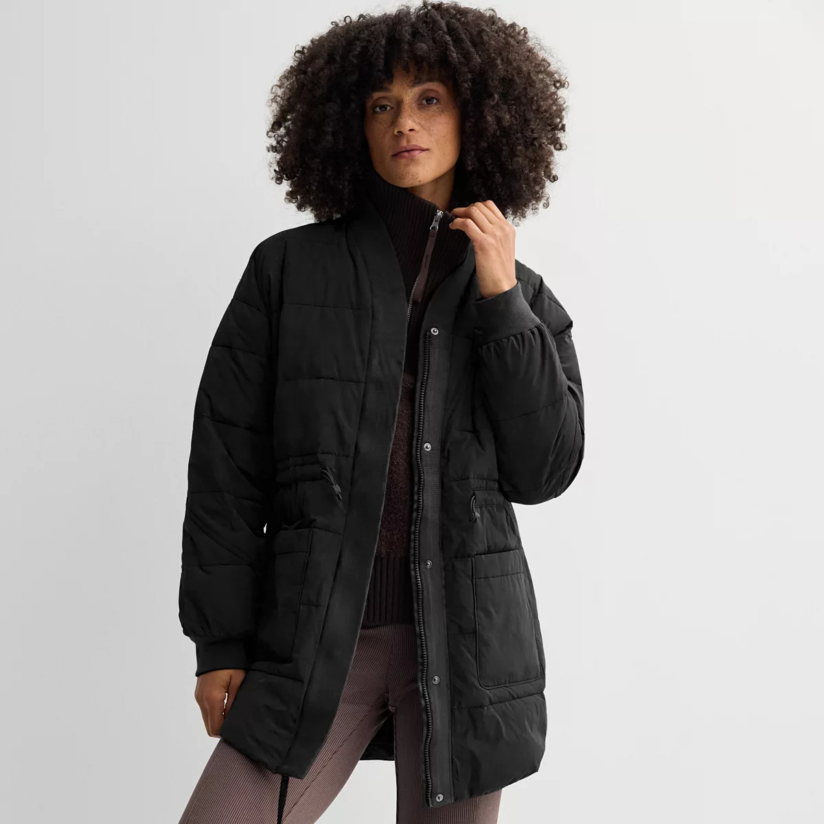 Women's FLX Lightweight Long Quilted Puffer Jacket | Kohl's