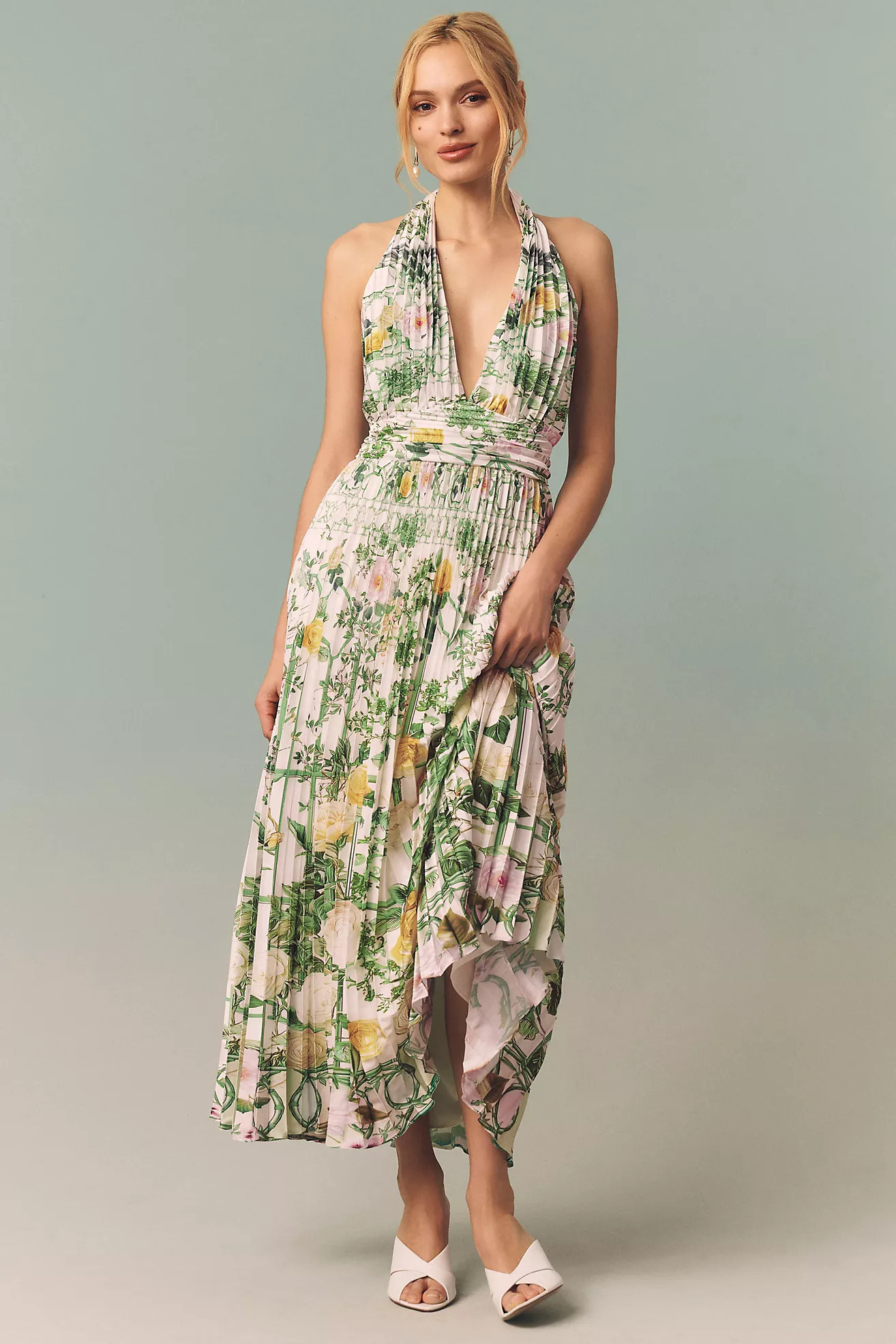 BHLDN Halter Backless Printed Maxi Dress | Anthropologie (US)