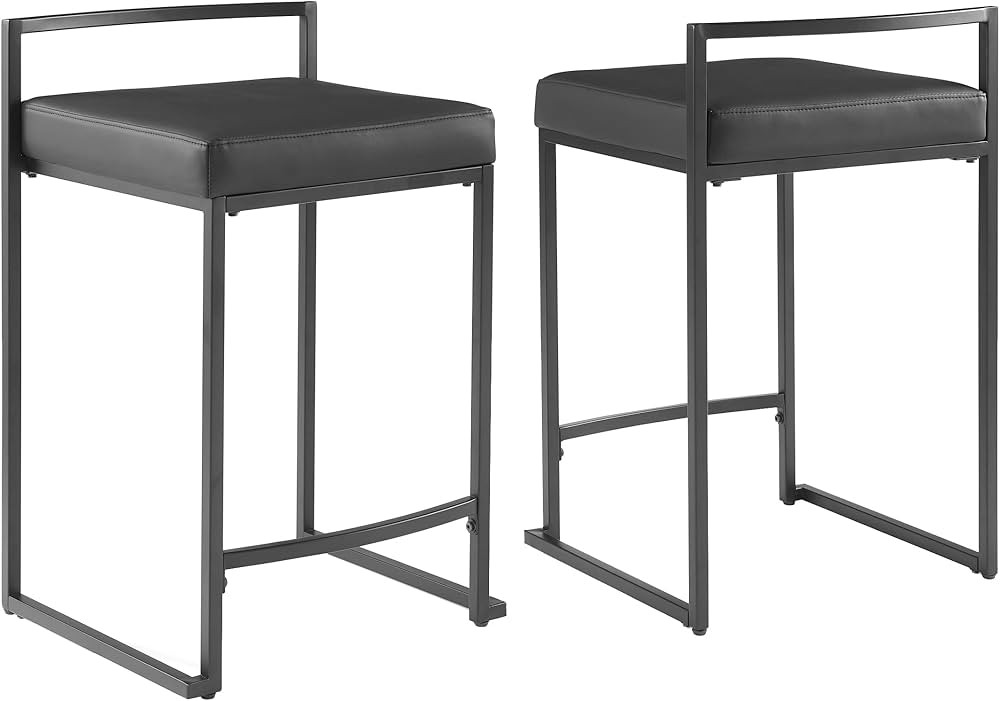 Crosley Furniture Harlowe Upholstered Seat Counter Height Bar Stools Set of 2, Kitchen and Dining... | Amazon (US)