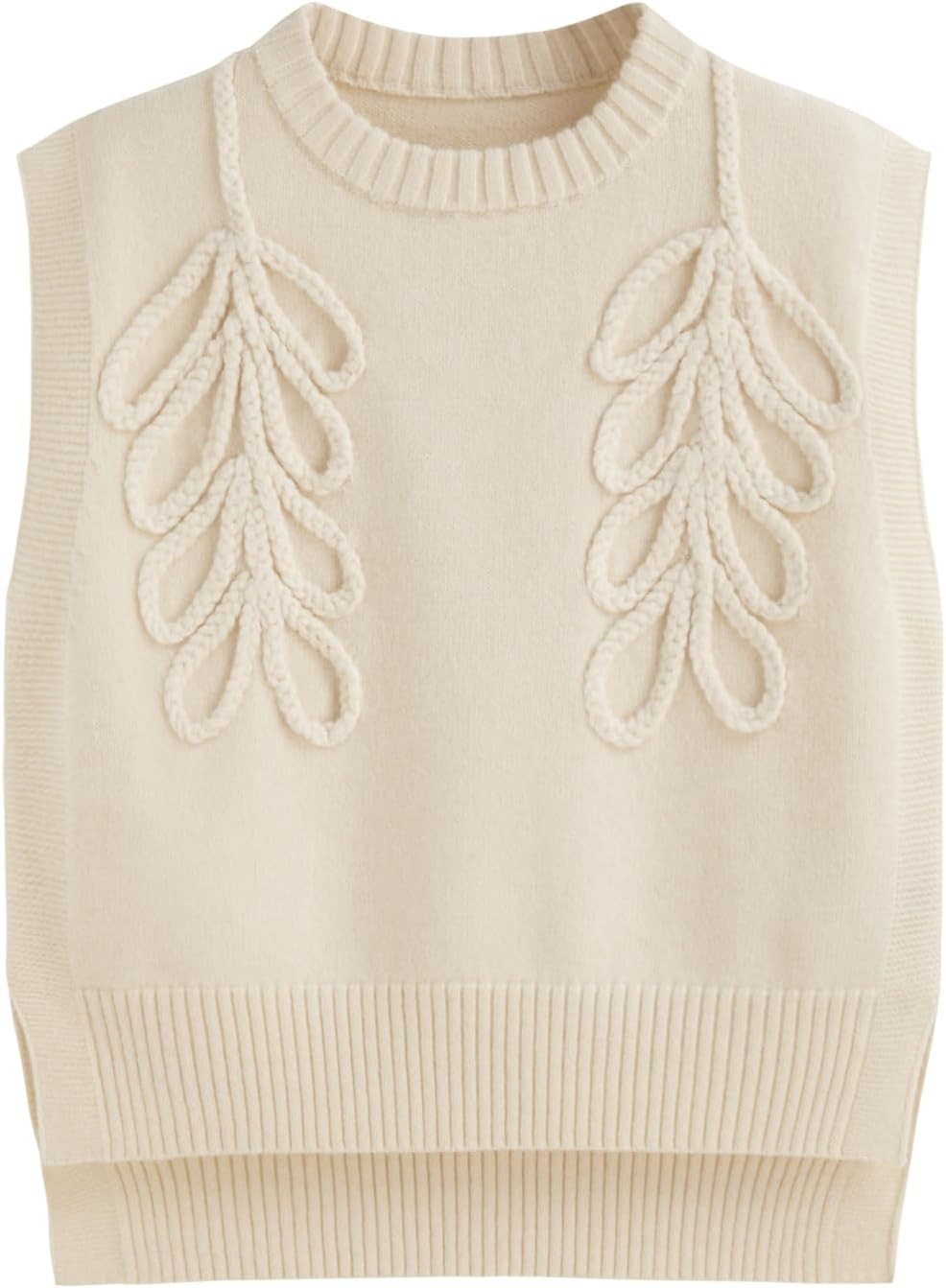 CIDER Sweater Vest Women Round Neck Sleeveless Cute Cable Knit Tops | Amazon (US)