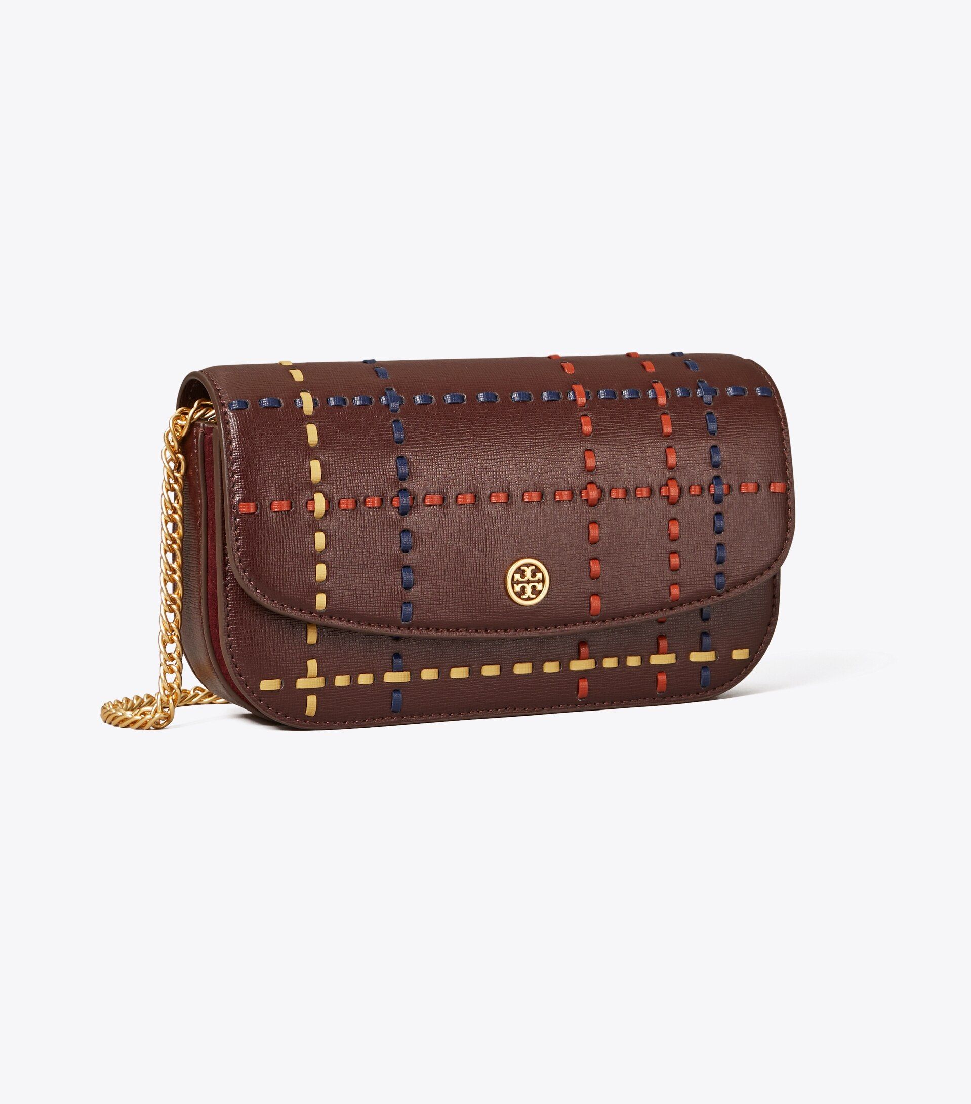 Robinson Woven Plaid Chain Wallet | Tory Burch (US)