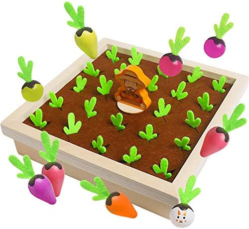 Montessori Toys for Toddlers 1 2 3 Years Old Boys Girls Baby, Wooden Toy Carrot Harvest Game, Edu... | Amazon (US)