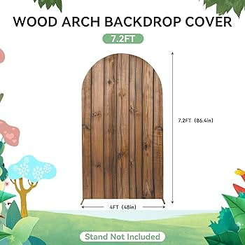 Gogoparti 7.2FT Rustic Wood Arch With Spandex Fitted Cover - Round Top Chiara Backdrop Stand for ... | Amazon (US)