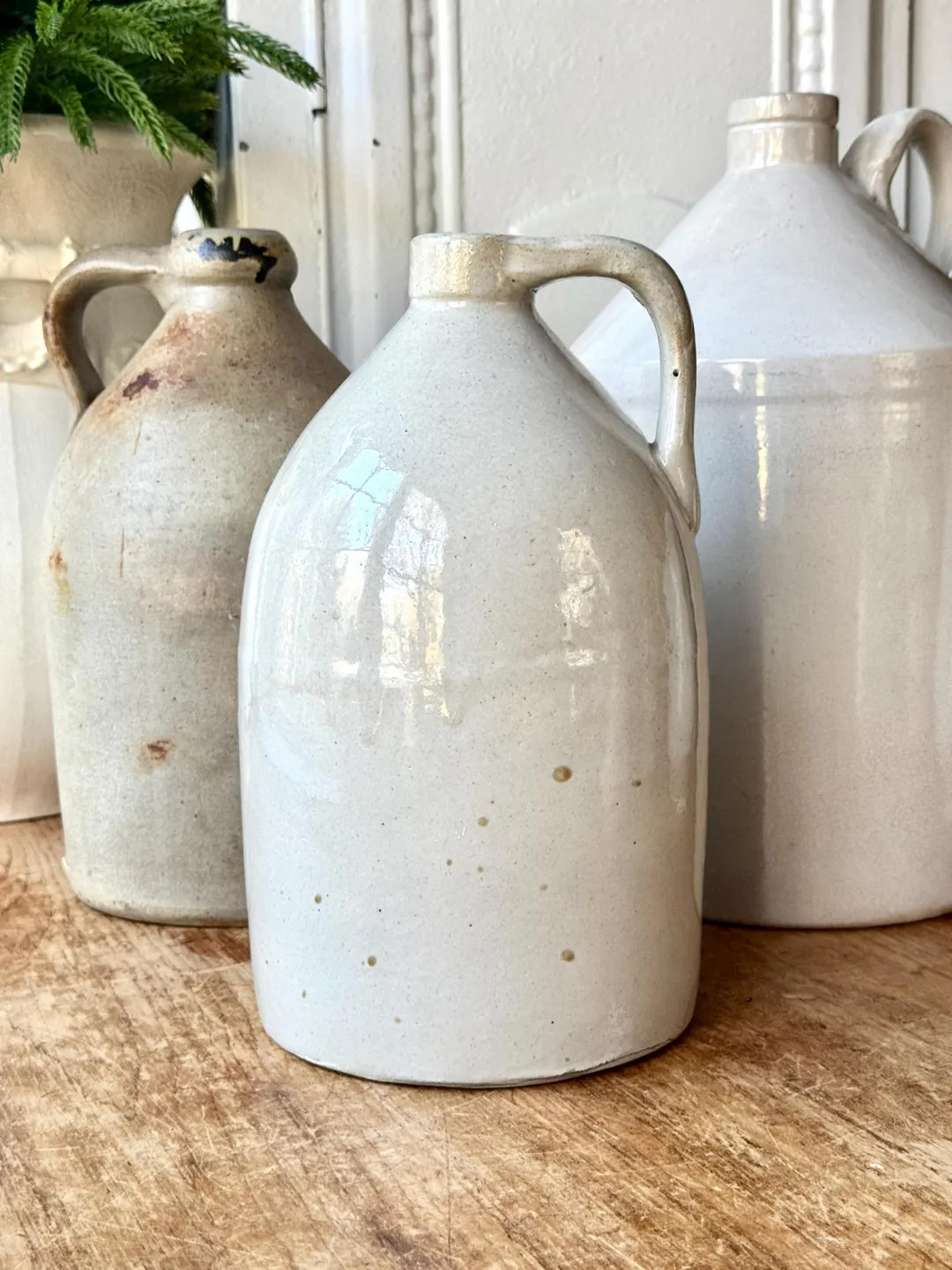 Antique 19th Century Stoneware Pottery Bottle Jug Salt Glazed Crock Light Gray  Beige Vase Not Wa... | Etsy (US)