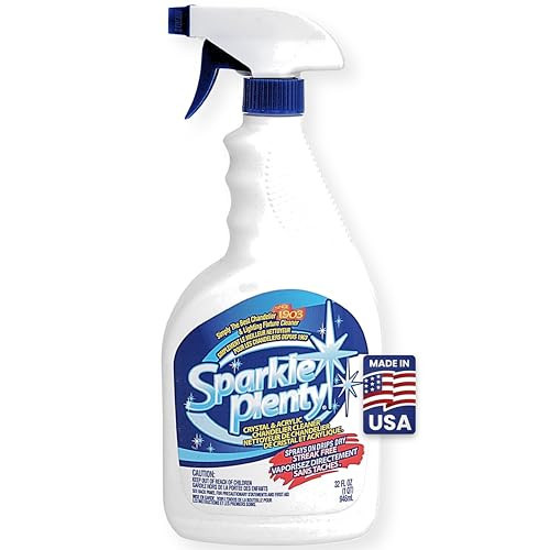 Sparkle Plenty Chandelier Cleaner Drip Dry Spray No Wipe - Dust Remover & Streak Free Glass Cleaner Spray for Chandeliers Crystals & Window Screen Surface - All Purpose Cleaning Supplies (32 oz) | Amazon (US)