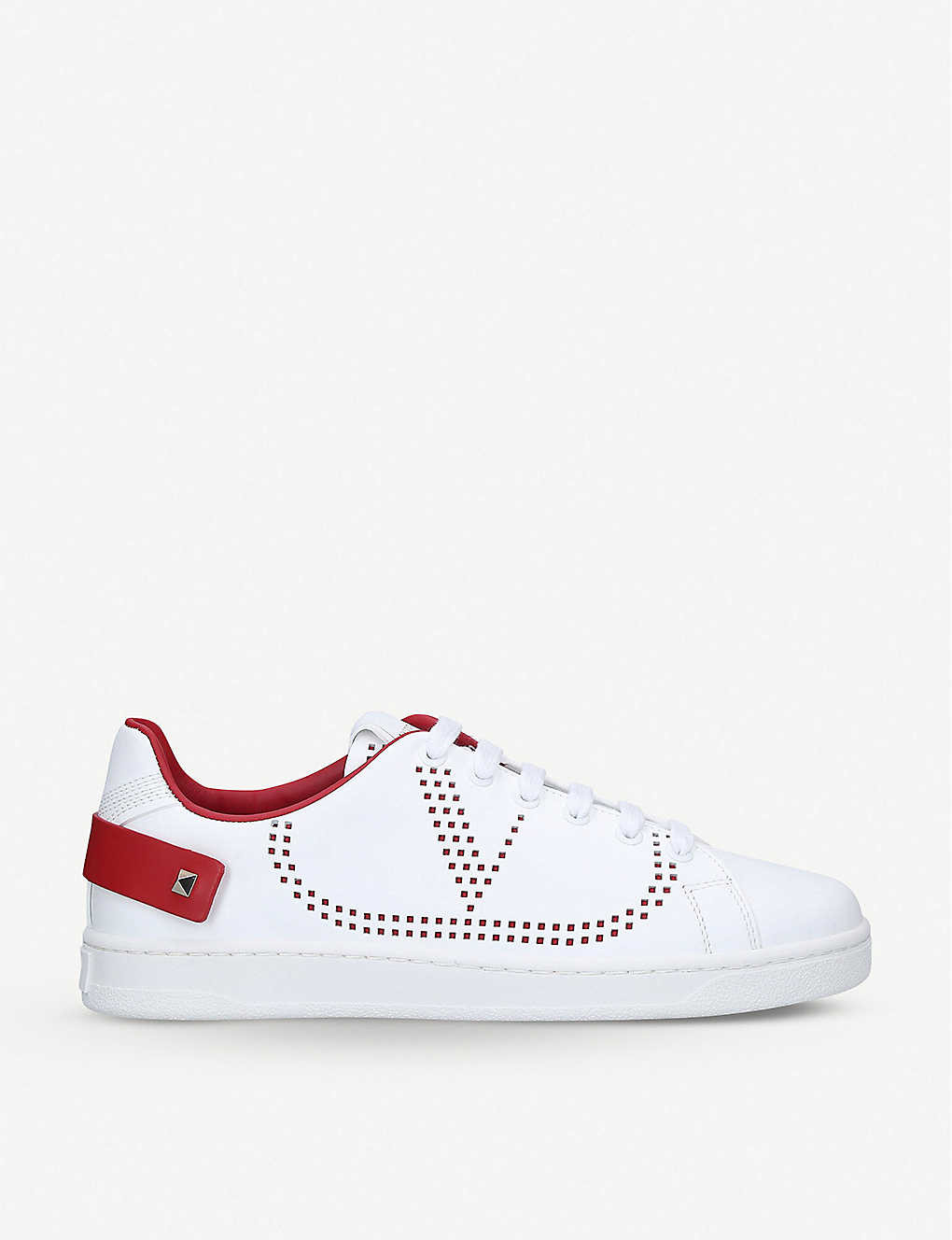 Net perforated leather trainers | Selfridges