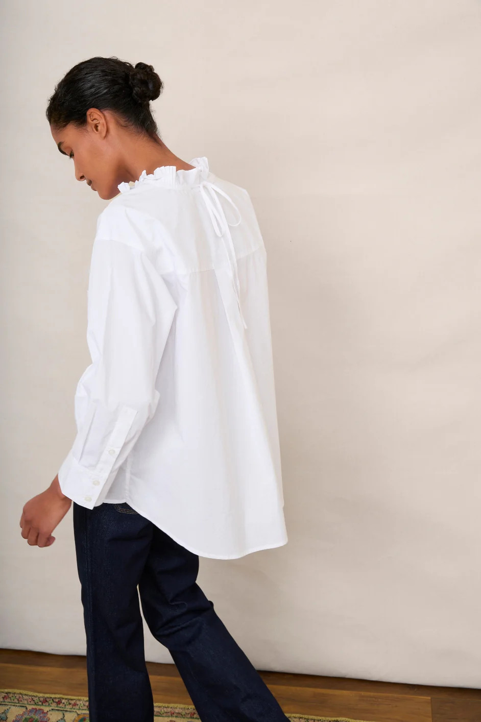 Odette Oversized Cotton Poplin Blouse - White | WYSE London