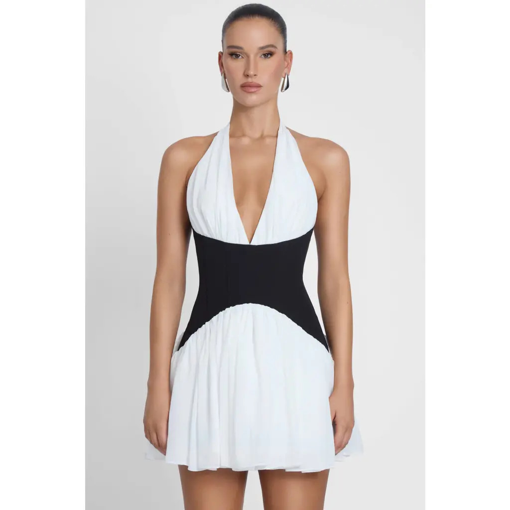 LEAU Harper Corset Mini Dress in White at Nordstrom, Size Small | Nordstrom