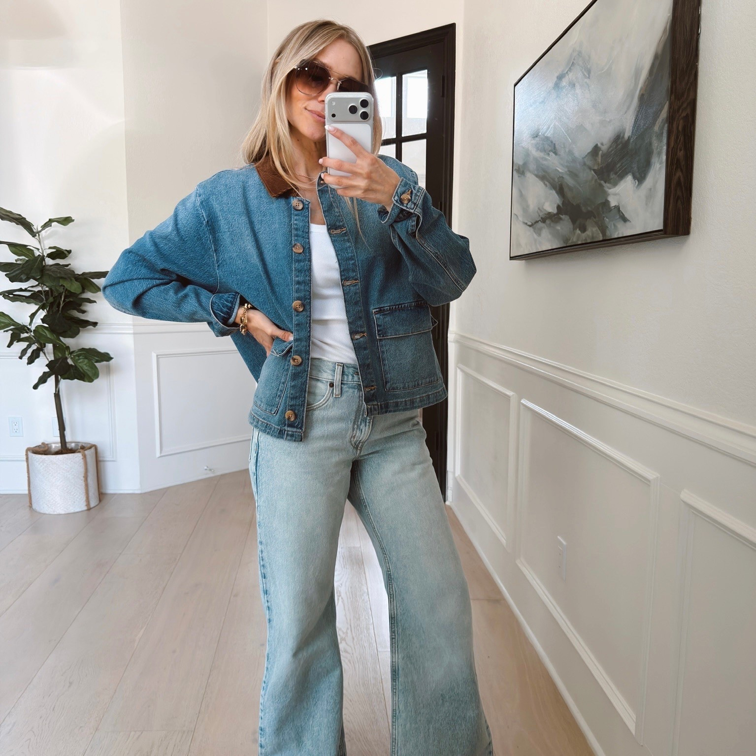 I love a good denim on denim look!! 

Wearing size S/my tts
5’5” | 120ish lbs | size 4 (27)

#LTKdayinmylife #LTKgrwm #LTKootd