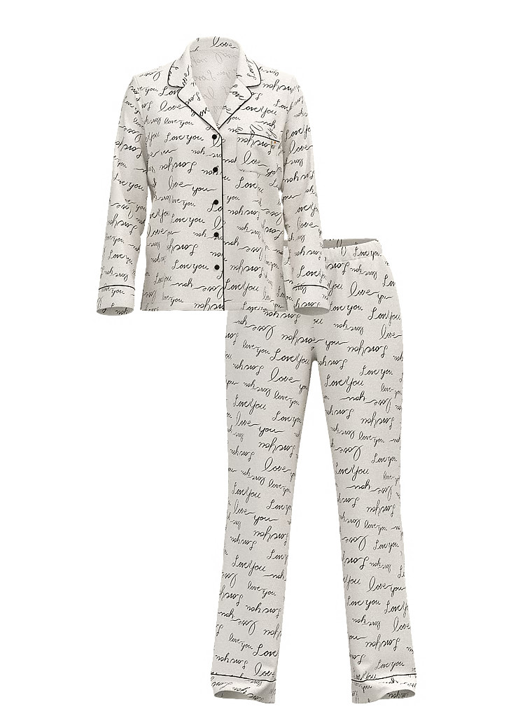 Buy Modal Soft Long Pajama Set, PUREST PINK SCRIPT - Order Pajamas Sets online - Victoria's Secre... | Victoria's Secret (US / CA )