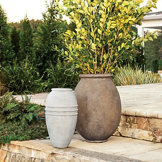 Campagna Olive Jar Planter with Composite Stone & Resin Terracotta Large, Terracotta Medium, Whit... | Ballard Designs, Inc.