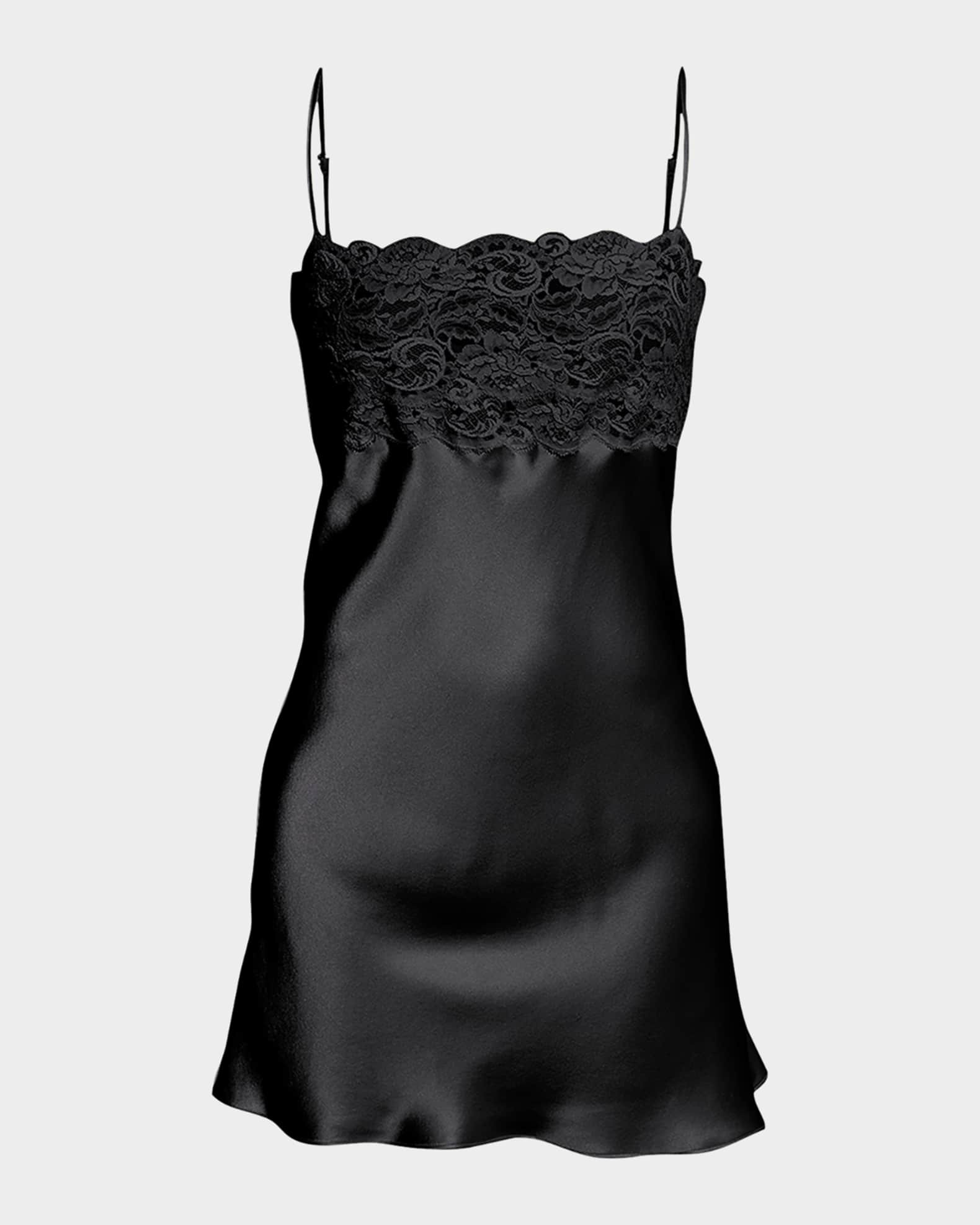 Bijoux Lace-Trim Silk Chemise | Neiman Marcus