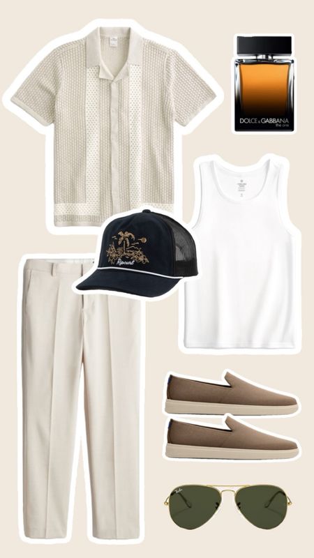 Perfect mens vacation outfit! I’m putting together a capsule wardrobe for a summer trip with staple pieces so you can keep luggage light but still look stylish throughout the whole trip! 😊♥️ #mensfashion #triptootaly #italyvacation #outfitsforitaly#menssummerfashion #mensshoes #mensclothes #menshat #menssummerclothes 

#LTKMens #LTKTravel #LTKStyleTip