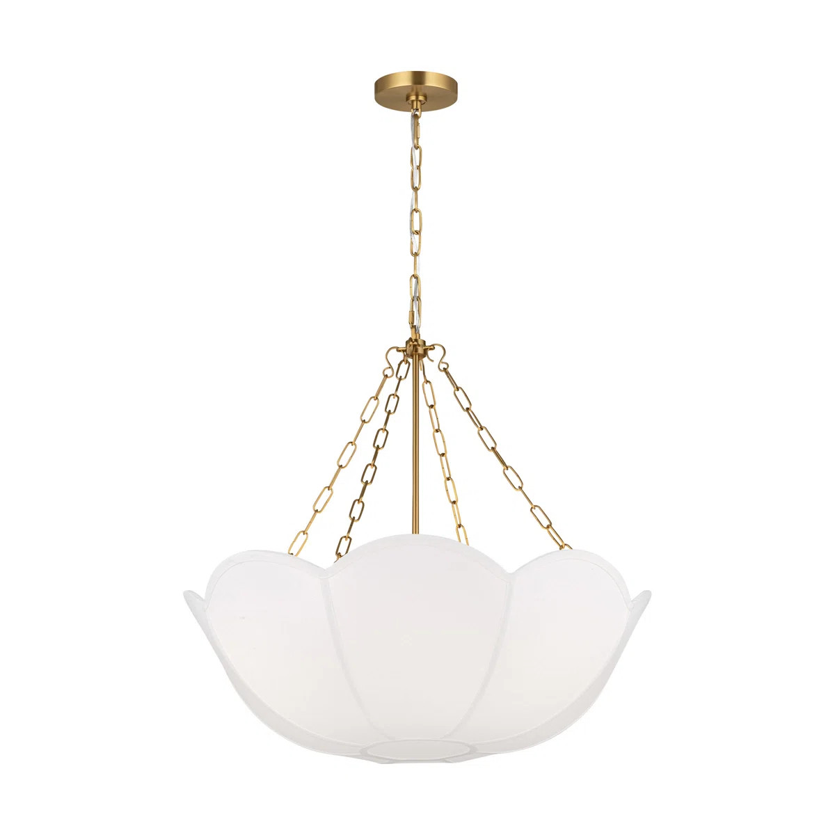 Alexa Hampton Stassi Dining Room Chandelier With White Linen Shade | Wayfair North America