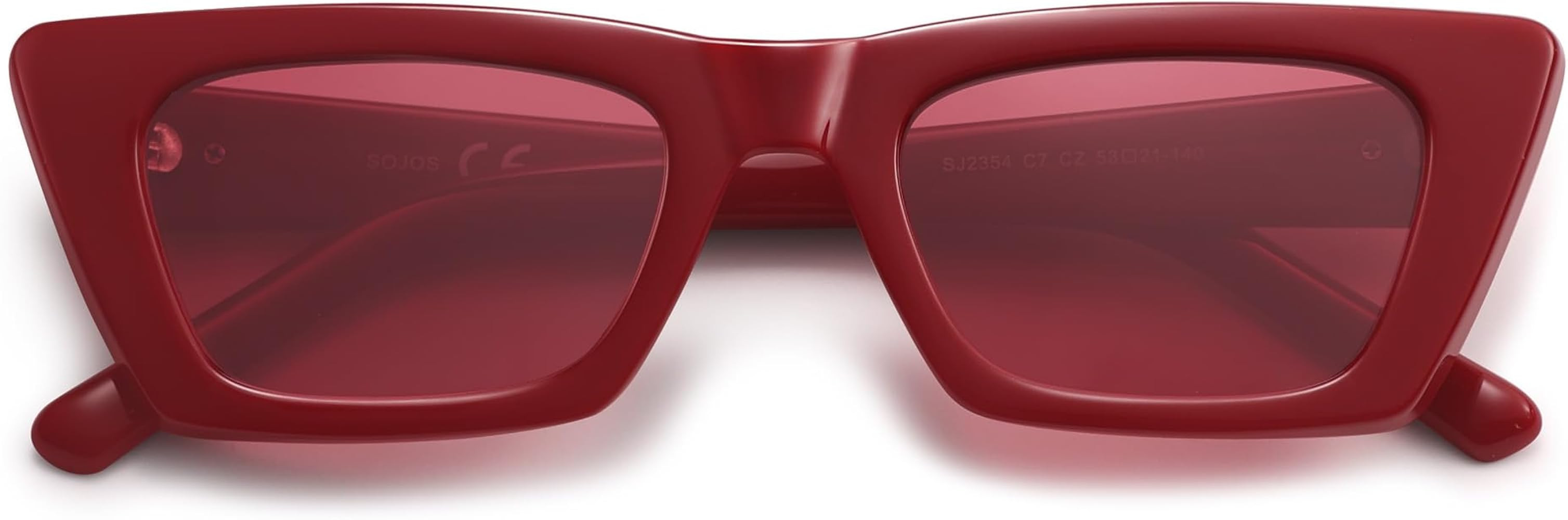 SOJOS Trendy Rectangle Cateye Polarized Sunglasses Womens Mens, Retro Small Narrow Flat Top Sunni... | Amazon (US)
