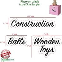 Talented Kitchen 120 Playroom & Crafts Organization Labels. Black on Clear Preprinted Stickers. W... | Amazon (US)