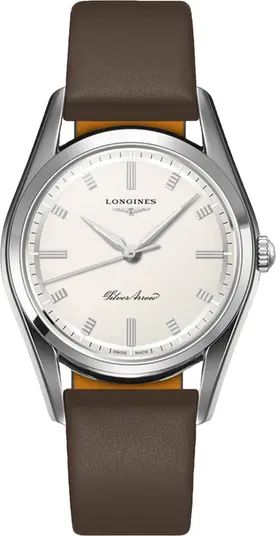 Longines Heritage Classic Automatic Leather Strap Watch, 38.5mm | Nordstrom | Nordstrom