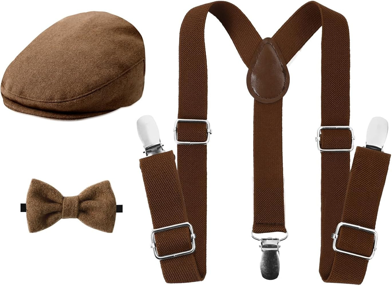 A&J DESIGN Baby Boy Driver Cap, Toddler 3pcs Newsboy Cap & Suspender & Bow Tie （3 Months - 8 Ye... | Amazon (US)