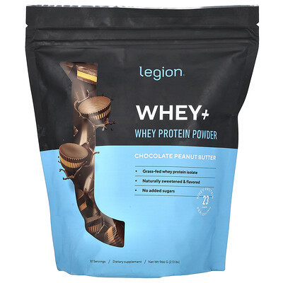 Legion Athletics, Whey+, Whey Protein Powder, Chocolate Peanut Butter, 2.13 lbs (966 g) | iHerb