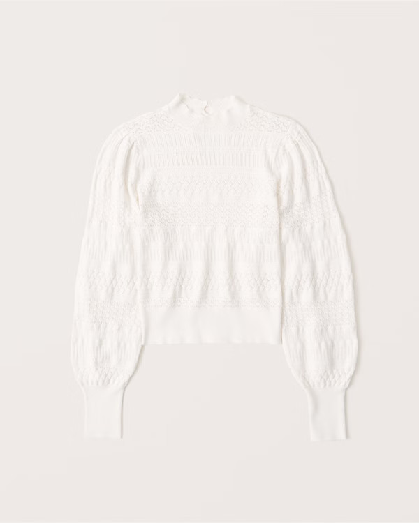Pointelle Mockneck Sweater | Abercrombie & Fitch (US)