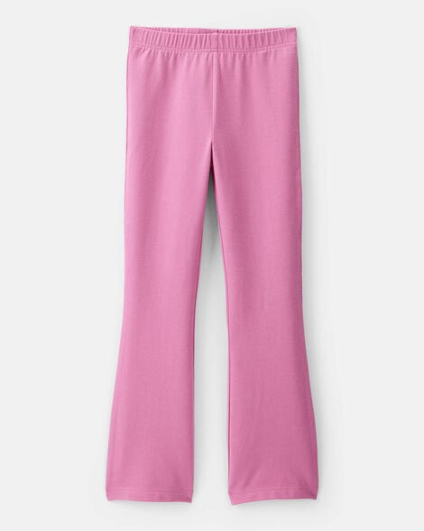 Carter's Kid Girls Solid Cotton Flare Stretch Leggings - Pink 4 Pink | Carter's Inc