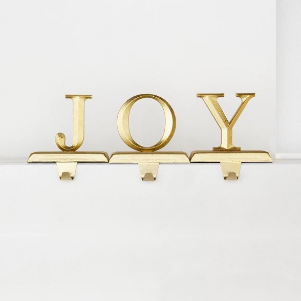 3pc JOY Christmas Stocking Holder Gold - Wondershop™ | Target