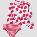 Toddler Girls' 2pc Strawberry Long Sleeve Rash Guard Set - Just One You® made by carter's Red/Bl... | Target