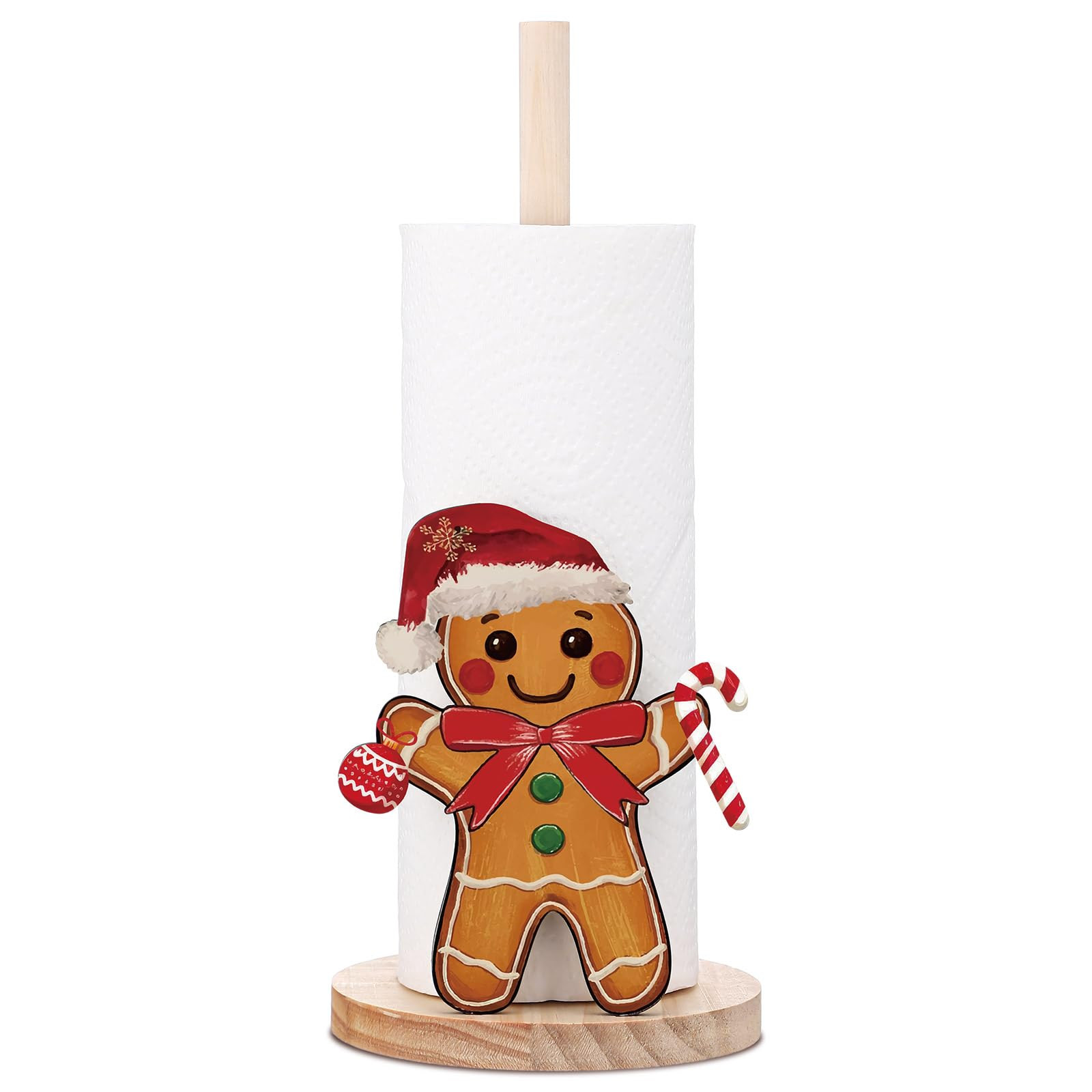 Christmas Paper Towel Holder Wooden Gingerbread Towels Paper Holder for Kitchen Gingerbread Count... | Amazon (US)