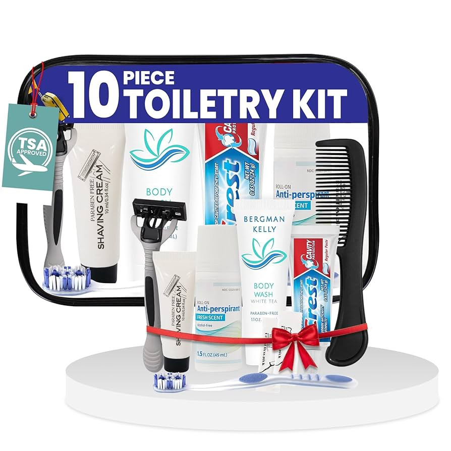 Trektote Travel Toiletry Kit For Men And Women – 10 Piece Set of Travel Size Toiletries, TSA Co... | Amazon (US)