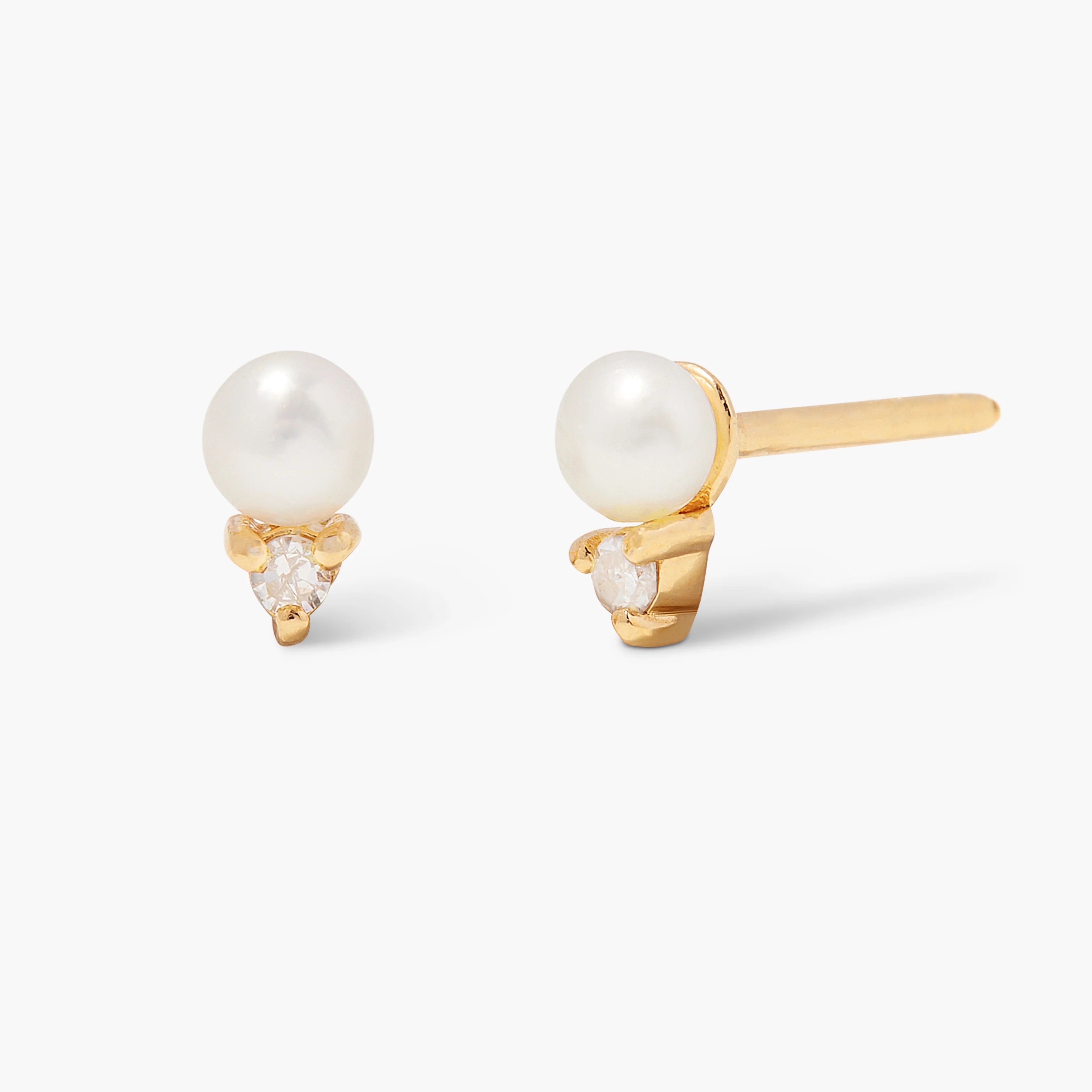 Lacey Gold Vermeil Diamond Earrings | Brook and York