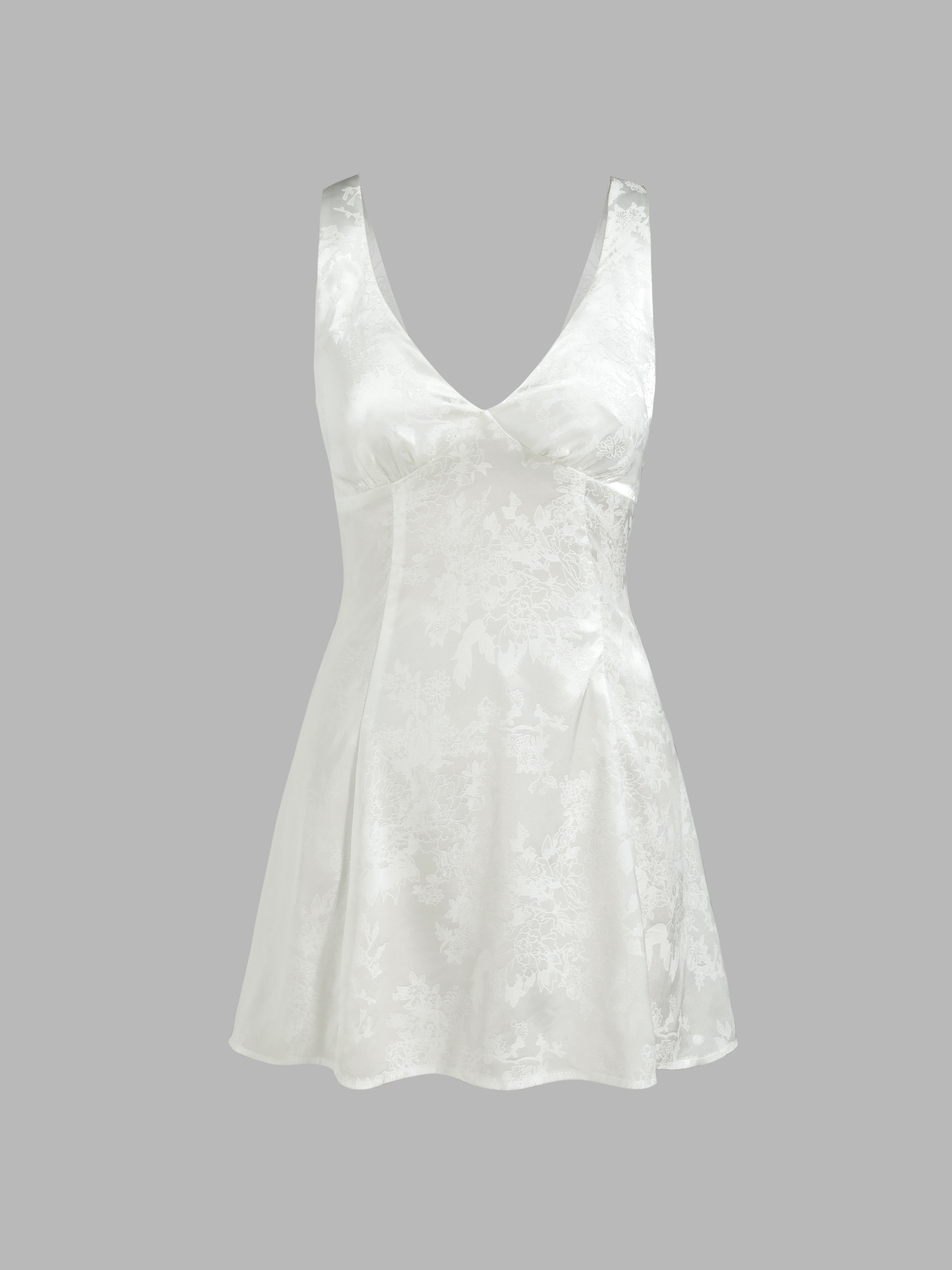 Satin Floral Print Tie Back Short Dress - Cider | Cider